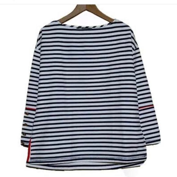 NWT Zara  Mariner Striped Top with Gold Buttons Sz. M - Picture 5 of 8